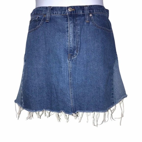 Madewell Dresses & Skirts - Madewell Patchwork Frayed Distressed Skirt 31